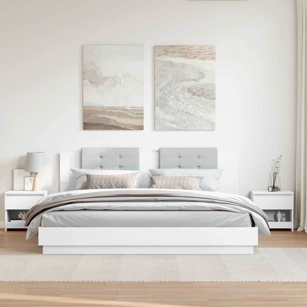 sengeborde 2 stk. 40x30x39 cm konstrueret træ hvid