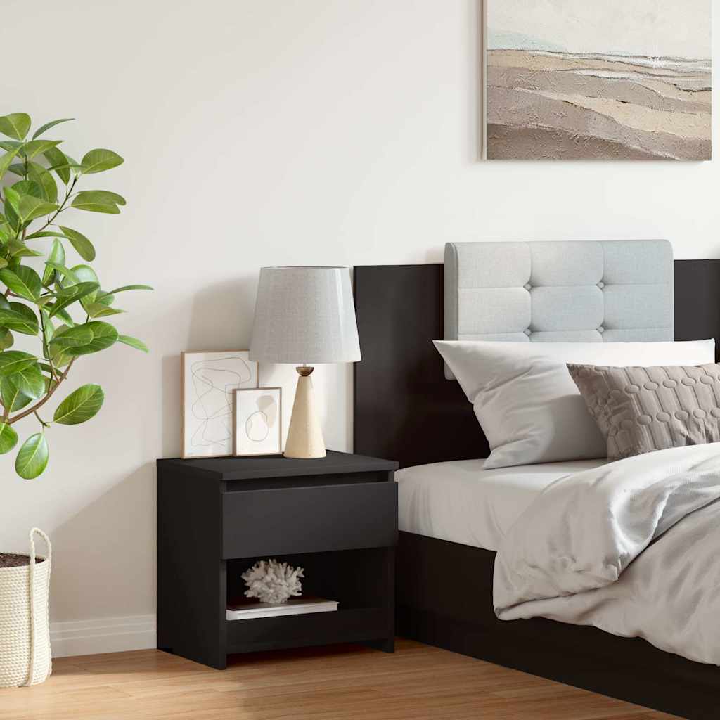 sengebord 40x30x39 cm konstrueret træ sort