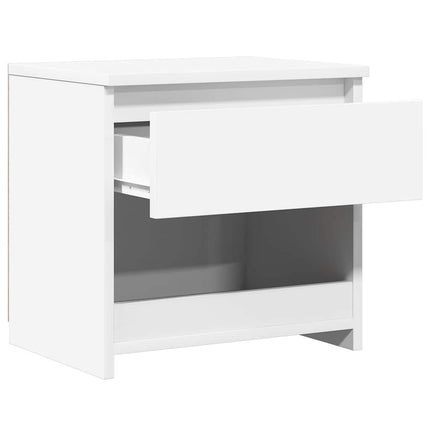sengebord 40x30x39 cm konstrueret træ hvid højglans