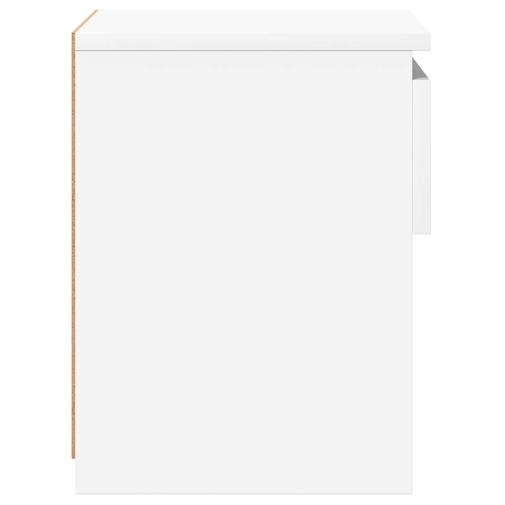 sengeborde 2 stk. 40x30x39 cm konstrueret træ hvid højglans