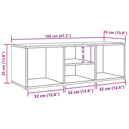 skoreol 102x35x35 cm konstrueret træ hvid