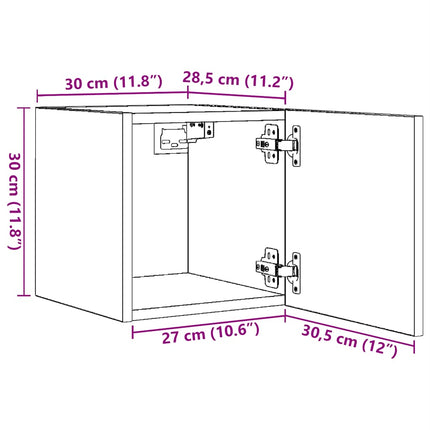 væghængt tv-skab 30,5x30x30 cm hvid