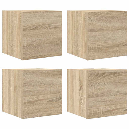 væghængte skabe 4 stk. 30,5x30x30 cm sonoma-eg
