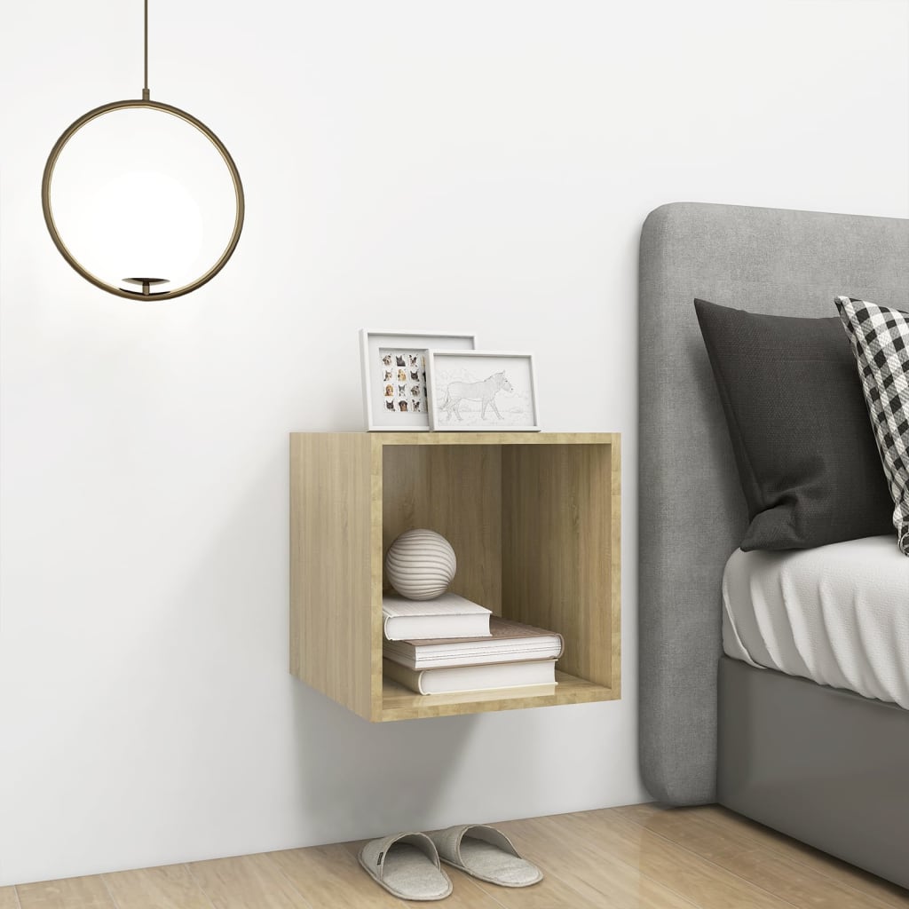 vægskab 37x37x37 cm konstrueret træ sonoma-eg