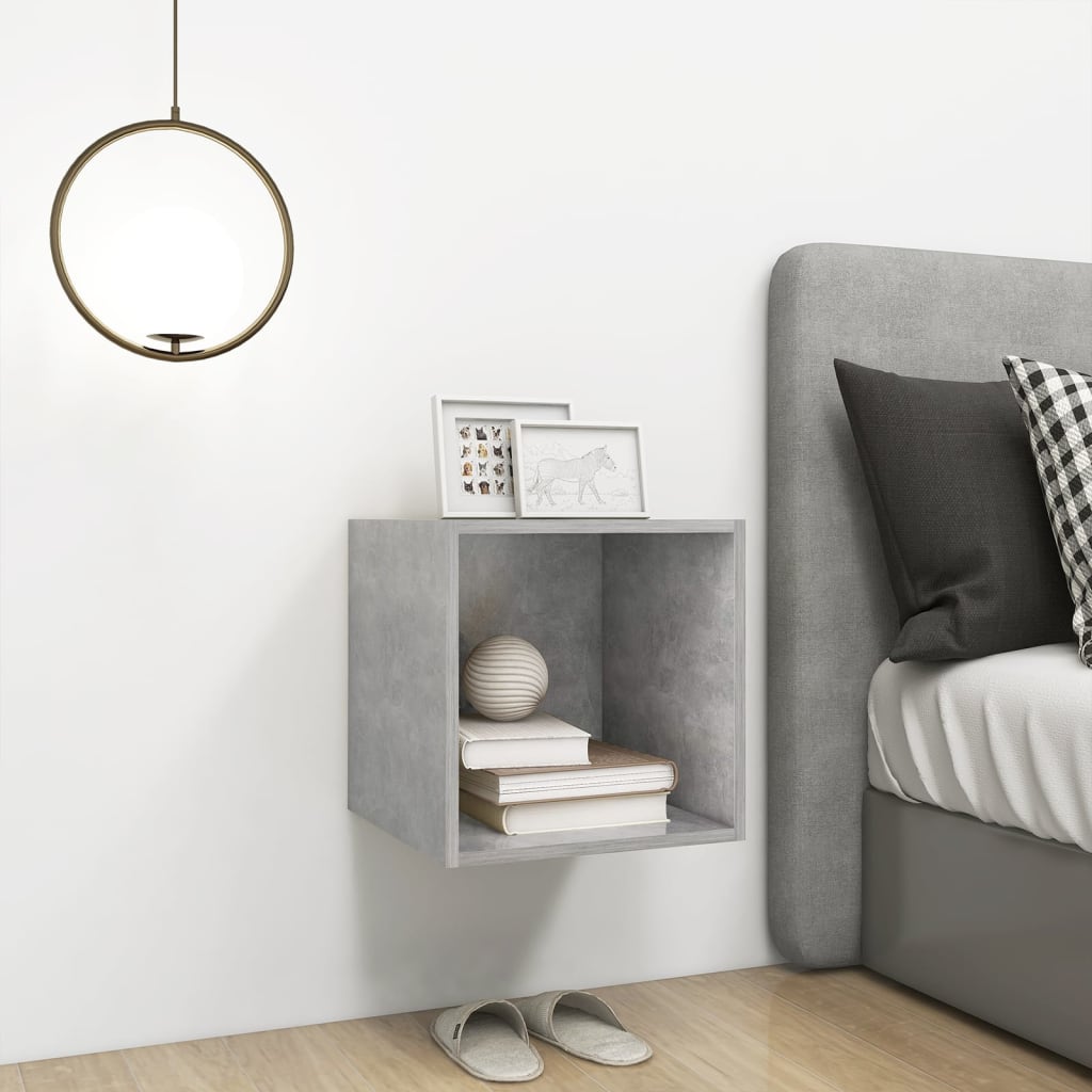 vægskab 37x37x37 cm konstrueret træ betongrå