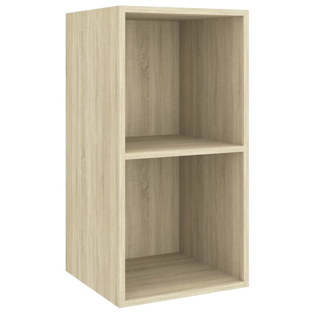 væghængt tv-bord 37x37x72 cm konstrueret træ sonoma-eg