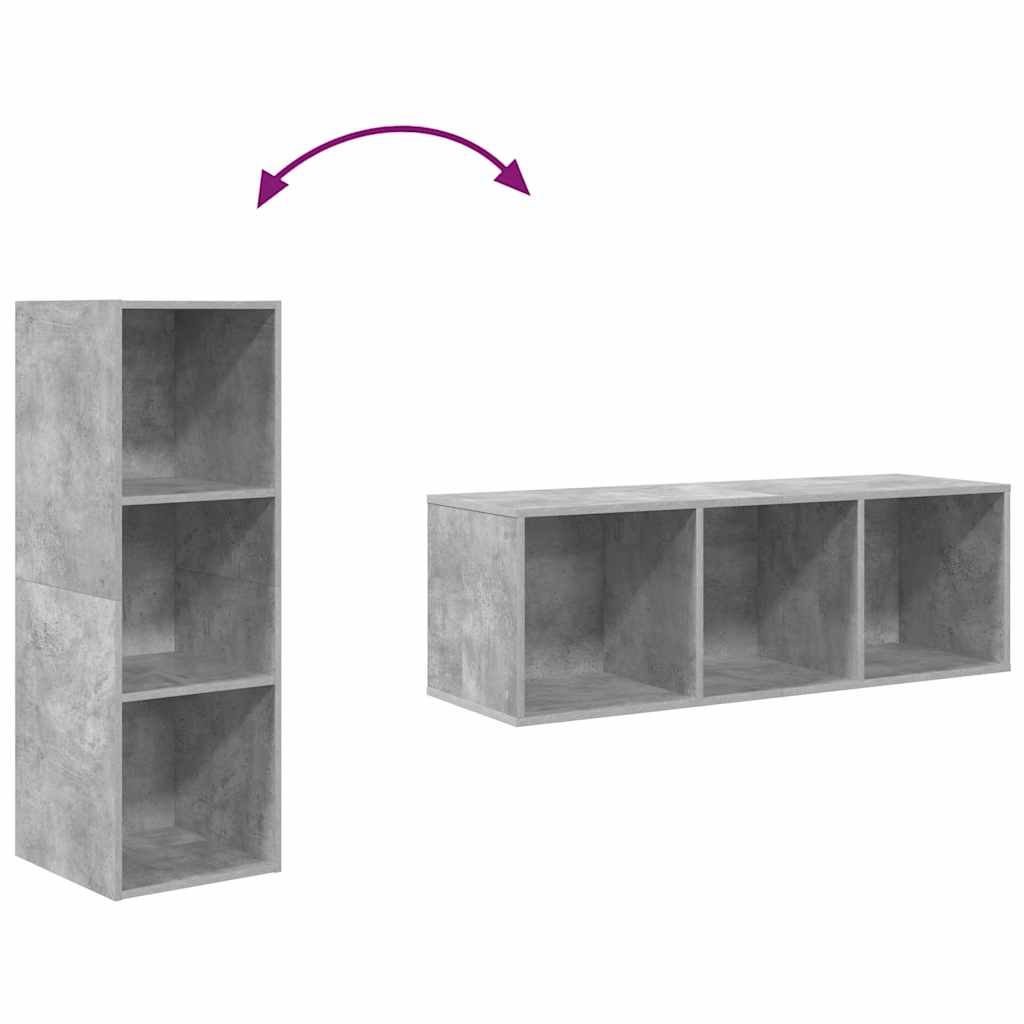 væghængt tv-skab 37x37x107 cm konstrueret træ betongrå