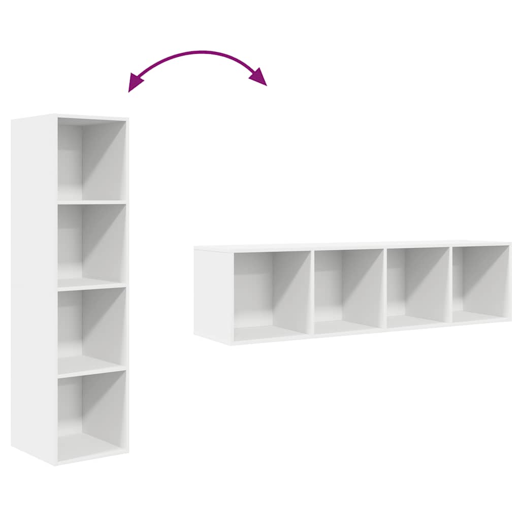 væghængt tv-skab 37x37x142,5 cm konstrueret træ hvid