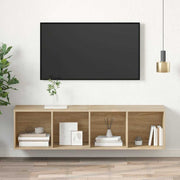 væghængt tv-skab 37x37x142,5 cm konstrueret træ sonoma-eg