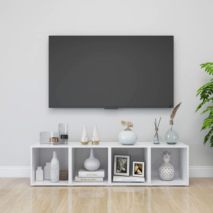 tv-bord 37x35x37 cm konstrueret træ hvid