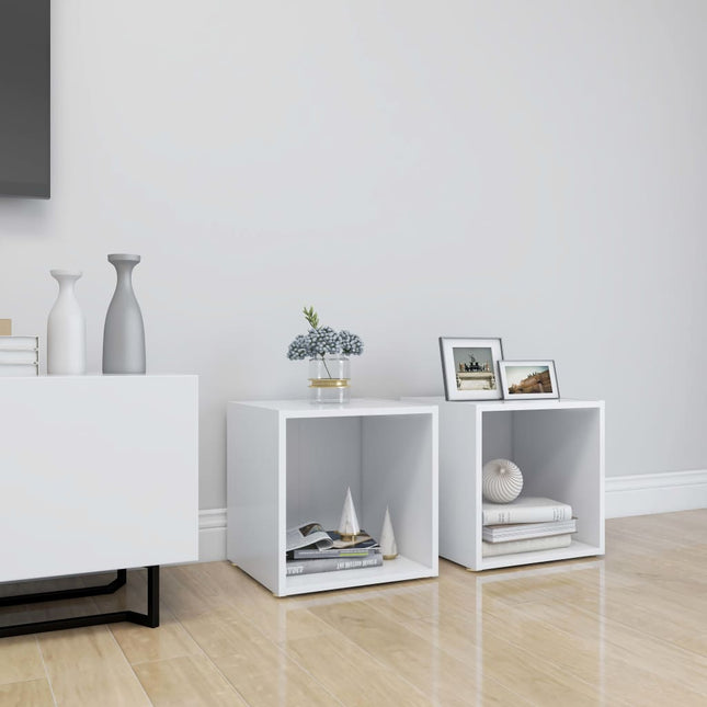 tv-borde 2 stk. 37x35x37 cm konstrueret træ hvid
