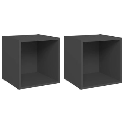 tv-borde 2 stk. 37x35x37 cm konstrueret træ grå