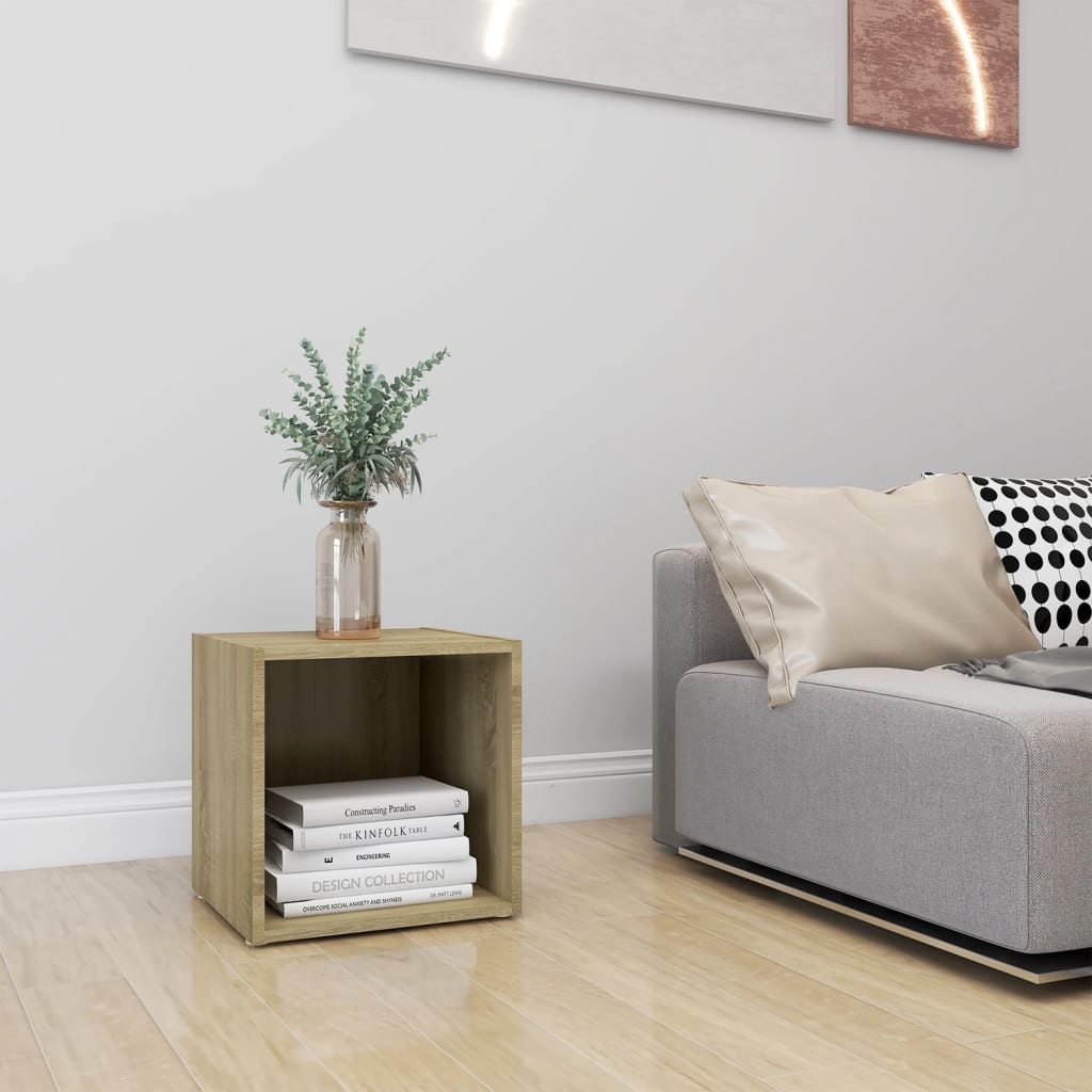 tv-bord 37x35x37 cm konstrueret træ sonoma-eg