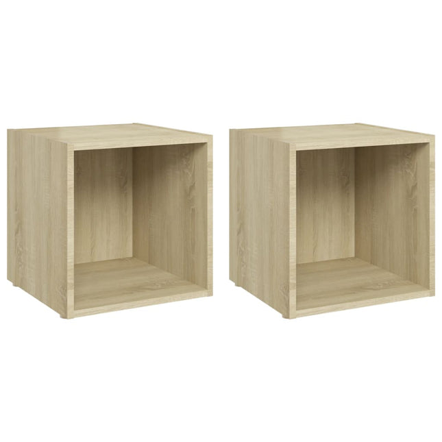 tv-borde 2 stk. 37x35x37 cm konstrueret træ sonoma-eg