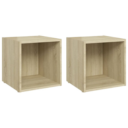 tv-borde 2 stk. 37x35x37 cm konstrueret træ sonoma-eg