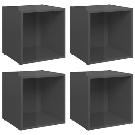tv-borde 4 stk. 37x35x37 cm konstrueret træ grå højglans