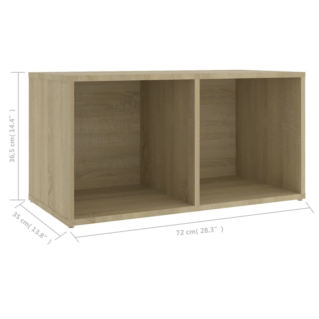tv-skab 72x35x36,5 cm konstrueret træ sonoma-eg