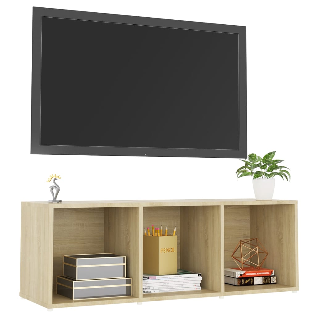tv-skab 107x35x37 cm konstrueret træ sonoma-eg