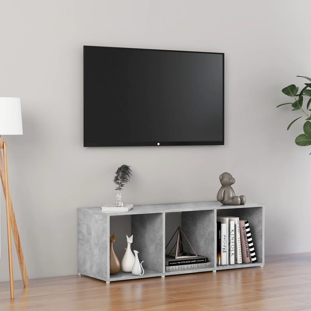 tv-skab 107x35x37 cm konstrueret træ betongrå
