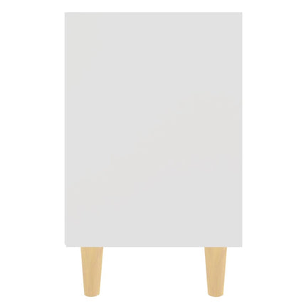 sengeskabe m. massive træben 2 stk. 40x30x50 cm hvid