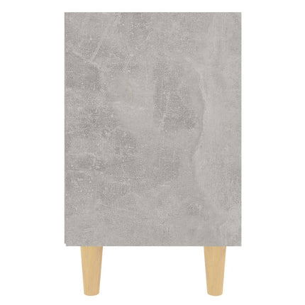 sengeskab med massive træben 40x30x50 cm betongrå