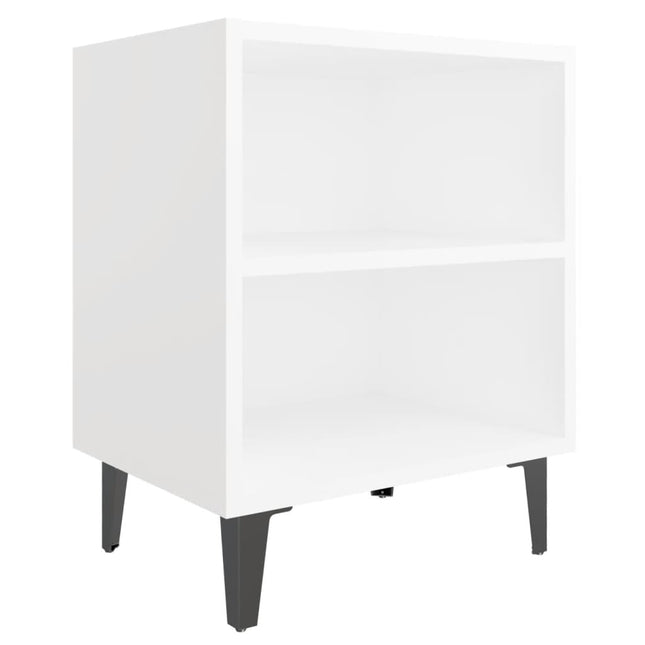 sengebord med metalben 40x30x50 cm hvid