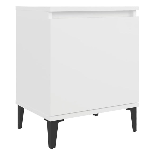 sengebord med metalben 40x30x50 cm hvid