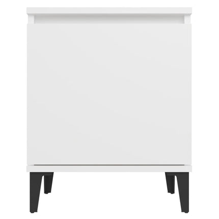sengebord med metalben 40x30x50 cm hvid