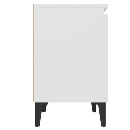 sengebord med metalben 40x30x50 cm hvid