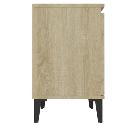 sengebord med metalben 40x30x50 cm sonoma-eg