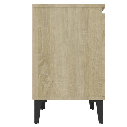 sengeborde med metalben 40x30x50 cm sonoma-eg