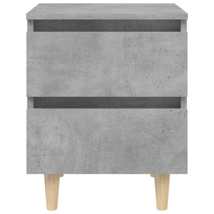 sengeskabe med ben i massivt fyrretræ 2stk. 40x35x50cm betongrå