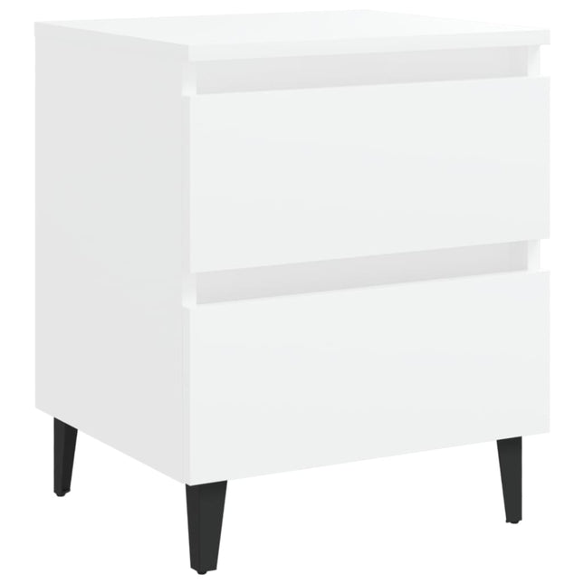 sengebord 40x35x50 cm konstrueret træ hvid