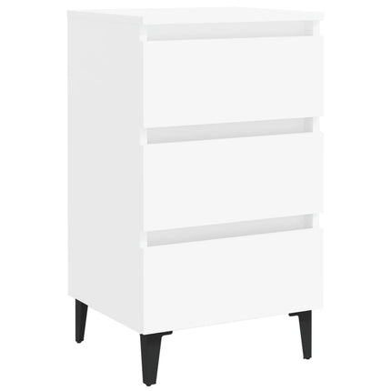 sengeskab m. metalben 40x35x69 cm hvid