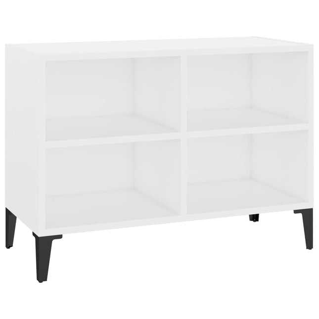 tv-skab med metalben 69,5x30x50 cm hvid