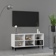 tv-skab med metalben 103,5x30x50 cm hvid
