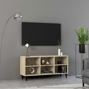 tv-skab med metalben 103,5x30x50 cm sonoma-eg