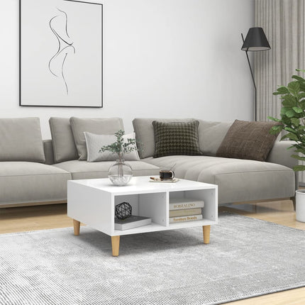 sofabord 60x60x30 cm konstrueret træ hvid