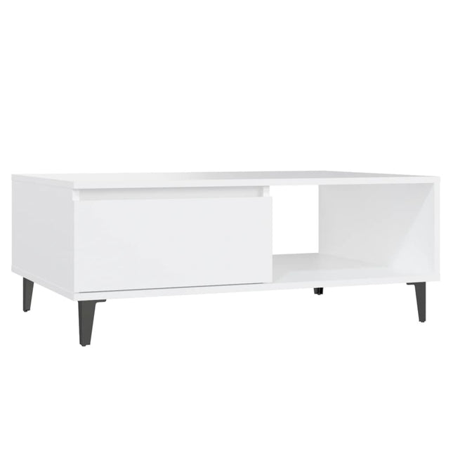 sofabord 90x60x35 cm konstrueret træ hvid