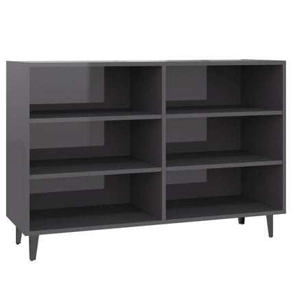 skænk 103,5x35x70 cm konstrueret træ grå højglans