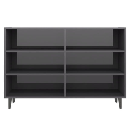 skænk 103,5x35x70 cm konstrueret træ grå højglans