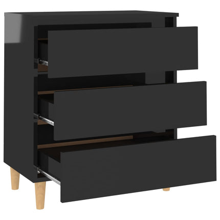 skænk 60x35x69 cm konstrueret træ sort højglans