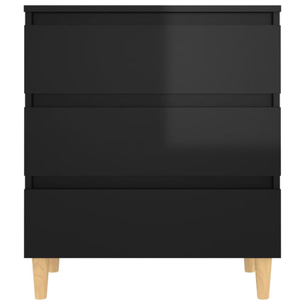 skænk 60x35x69 cm konstrueret træ sort højglans