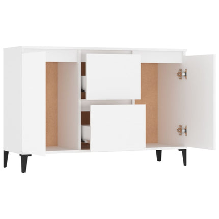 skænk 102x35x70 cm konstrueret træ hvid