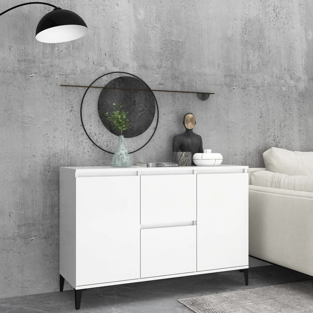 skænk 102x35x70 cm konstrueret træ hvid