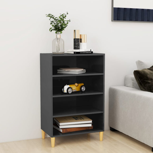skænk 57x35x90 cm konstrueret træ grå højglans