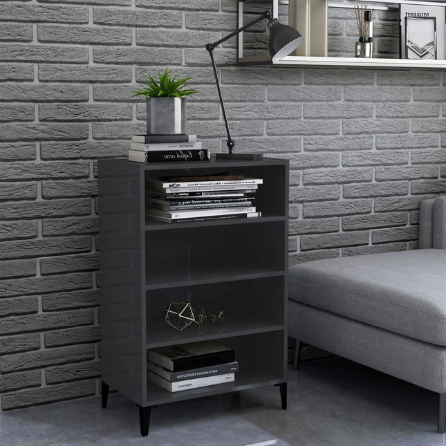 skænk 57x35x90 cm konstrueret træ grå højglans