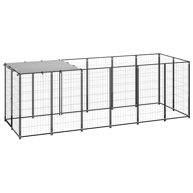 hundeløbegård 330x110x110 cm stål sort