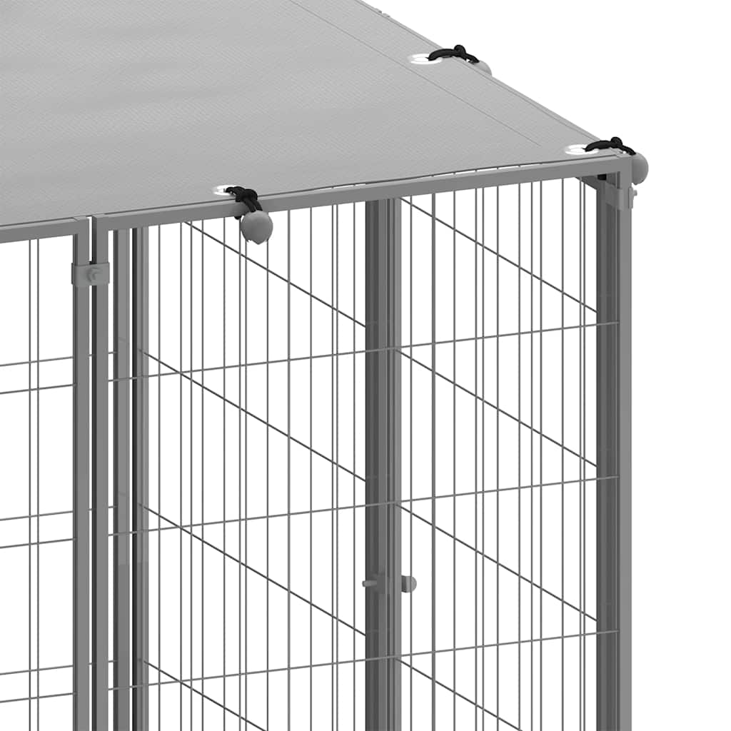 hundeløbegård 330x110x110 cm stål sølvfarvet
