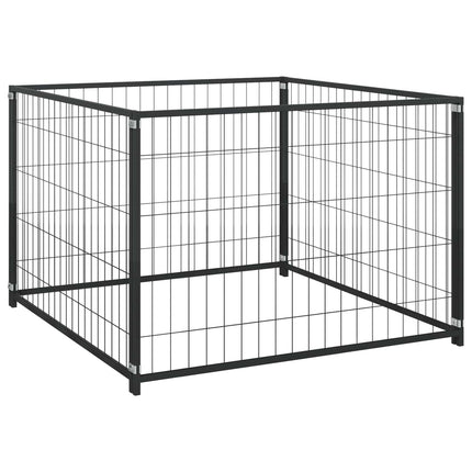 Dyrekasse uden dør Sort 300 x 100 x 70 cm Stål